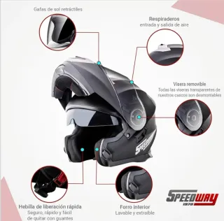 Casco modular Speedway 1970 Osma Talla S (NUEVO)