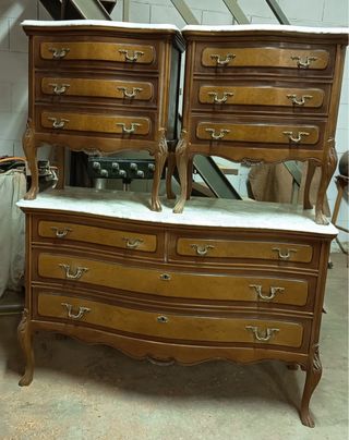Cómoda antigua mármol y madera