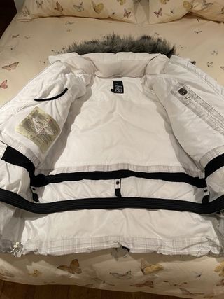 Plumífero Roxy Blanco y Gris