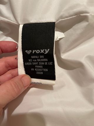 Plumífero Roxy Blanco y Gris