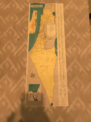 Mapa turístico Israel 1965. Documento único