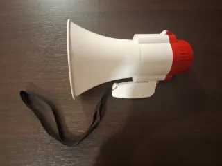 Megafono bianco e rosso