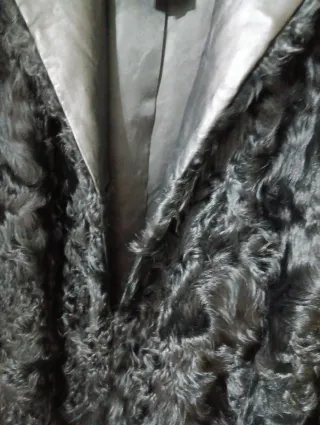 Chaquetón MNG Piel Astracán y Cuero Negro