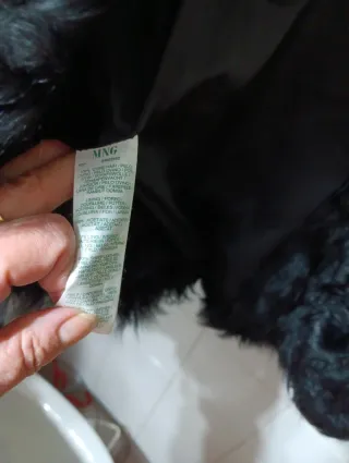 Chaquetón MNG Piel Astracán y Cuero Negro