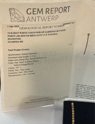 Pendientes Oro 14k 1.13ct Diamantes VS-1