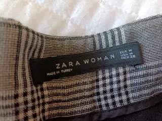 Falda pantalón cuadros Zara Talla M