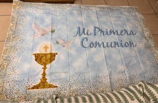 Fondo Photocall Comunión Dorado 1,50cmx2,19cm