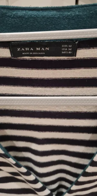 Cardigan Zara Rayas Blanco y Negro