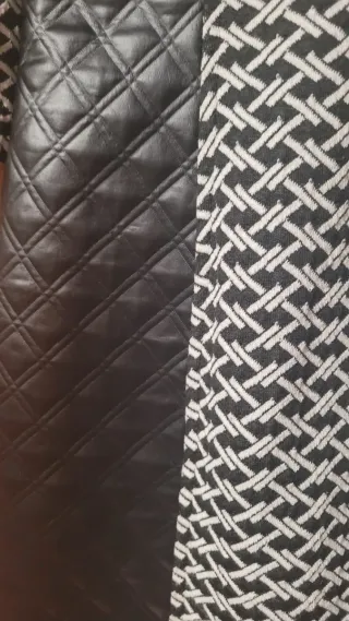 Vestido media manga blanco y negro efecto piel