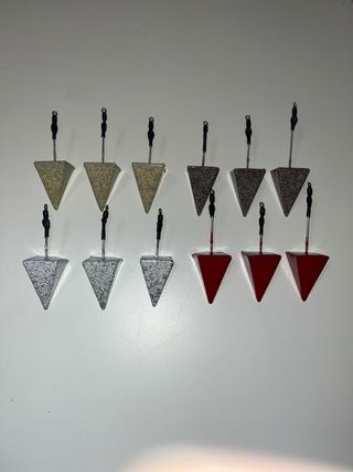 Plomos de pesca pirámides cortadas