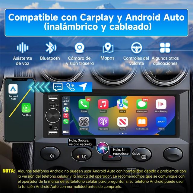 Autoradio 1 DIN Touchscreen Universale