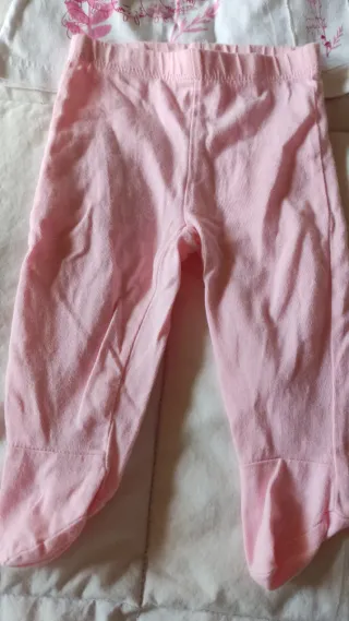 Conjunto bebé niña: camiseta y polaina rosa