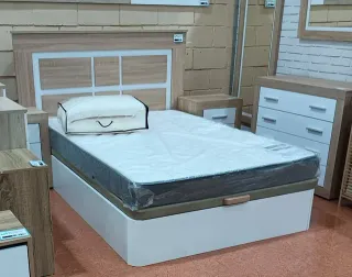 MUEBLES DORMITORIO PACK CANAPE, COLCHON, MESITAS..