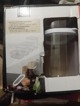 Juego 4 Contenedores Almacenamiento