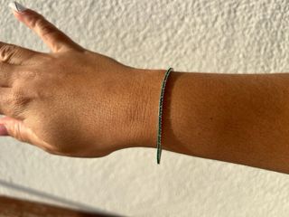 Pulsera Tenis Oro Blanco y Esmeraldas