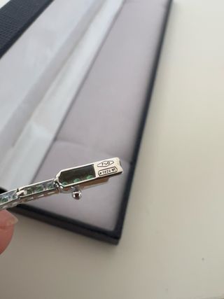 Pulsera Tenis Oro Blanco y Esmeraldas