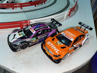 Pareja Coches Slot Carrera BMW y Mercedes