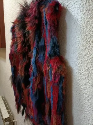 Chaleco de piel auténtica multicolor