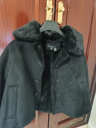 Abrigo Zara Basic ante con cuello pelo