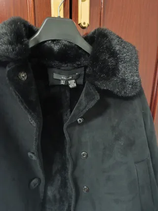 Abrigo Zara Basic ante con cuello pelo