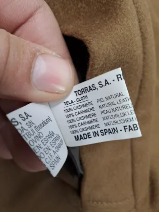 Abrigo de Piel Negro 100% Cachemira