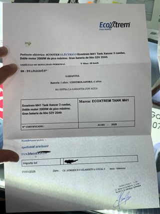 Patinete Ecoxtreme XR Dual Motor 3 Ruedas