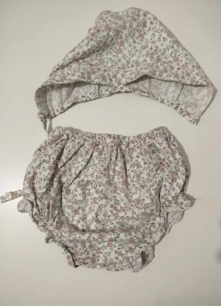 Vestido con braguita y capota  niña 3 meses