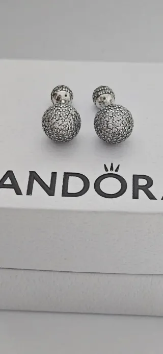 Pendientes Pandora plata y pave