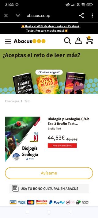 Libro A ESTRENAR Biología y Geología 3 ESO, Bruño