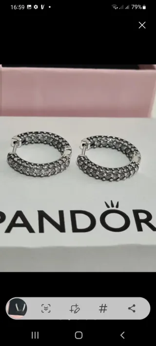 2 pares de Pendientes Pandora Plata