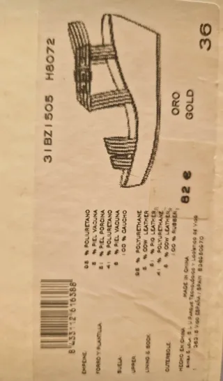 Sandalias doradas de cuña para mujer