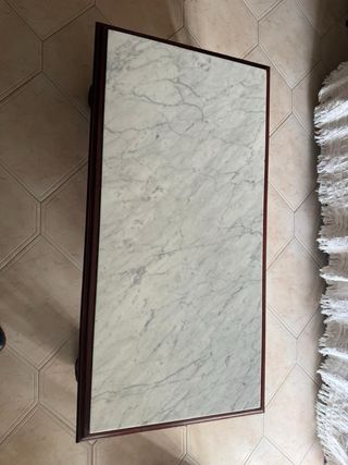 Mesa baja madera y mármol