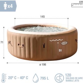 Spa Hinchable Intex Beige 4 Personas
