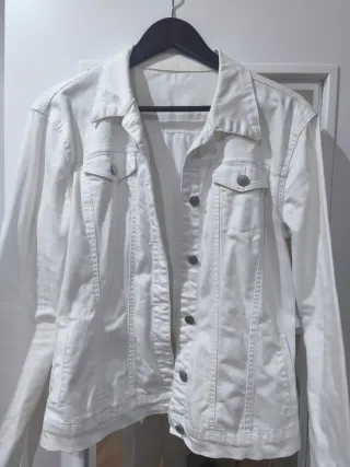 Chaqueta tejana blanca