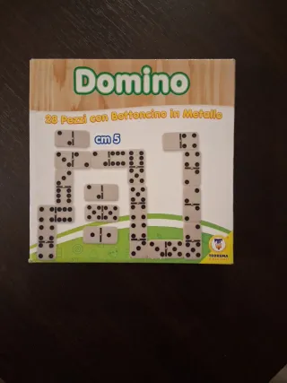 Gioco Domino 28 Pezzi con Bottone Metallo