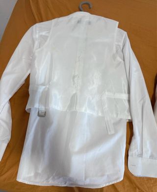 Traje de comunión niño beige y azul