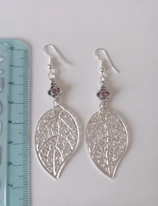 Pendientes hoja labrada