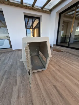 Jaula Transportín XL Perros Beige/Gris