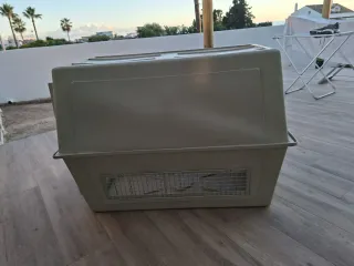 Jaula Transportín XL Perros Beige/Gris