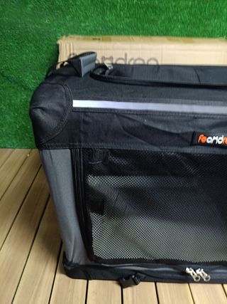 Feandrea Transportín para Perros, Plegable, 60 x 42 x 42 cm, para Perros Pequeños, Tela Oxford, Puertas de Malla, Asas y Bolsillo de Almacenamiento, Negro Tinta PDC016B01