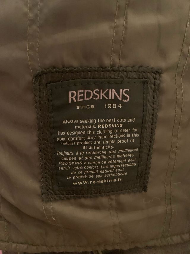 Cazadora de cuero Redskins Negra