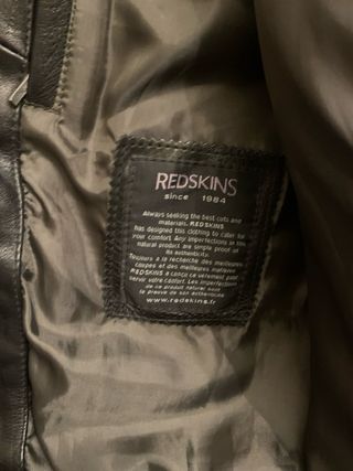 Cazadora de cuero Redskins Negra