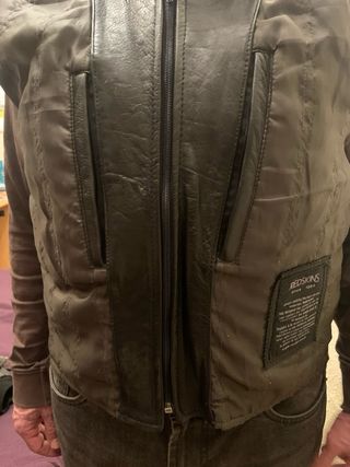 Cazadora de cuero Redskins Negra