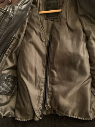 Cazadora de cuero Redskins Negra