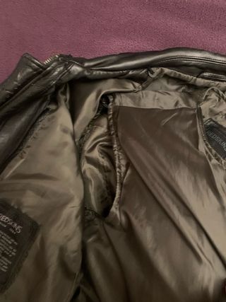 Cazadora de cuero Redskins Negra