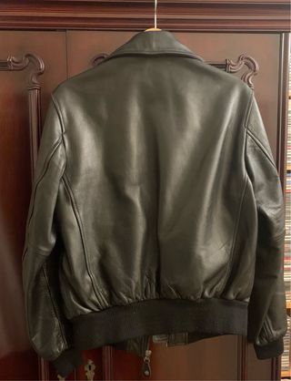 Cazadora de cuero Redskins Negra