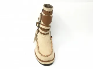 Botas cuña interna beige y marrón SIN USAR