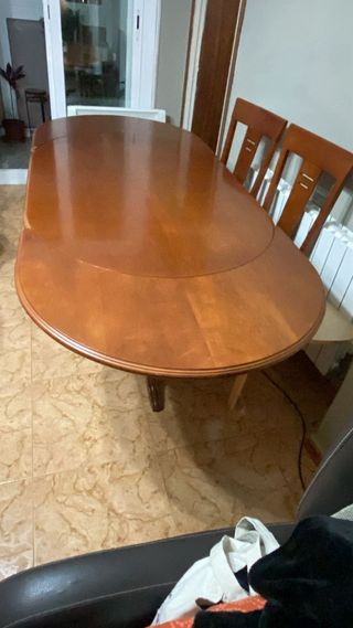 Mesa de comedor extensible vintage de nogal macizo