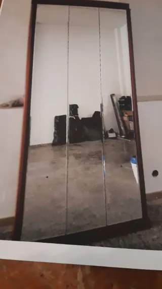 Espejo de pared madera y cristal