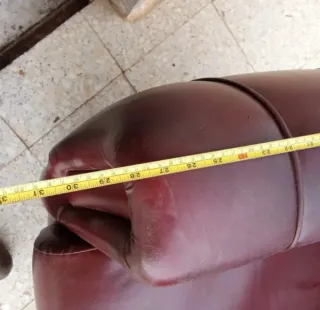 Sofá vintage piel rojo